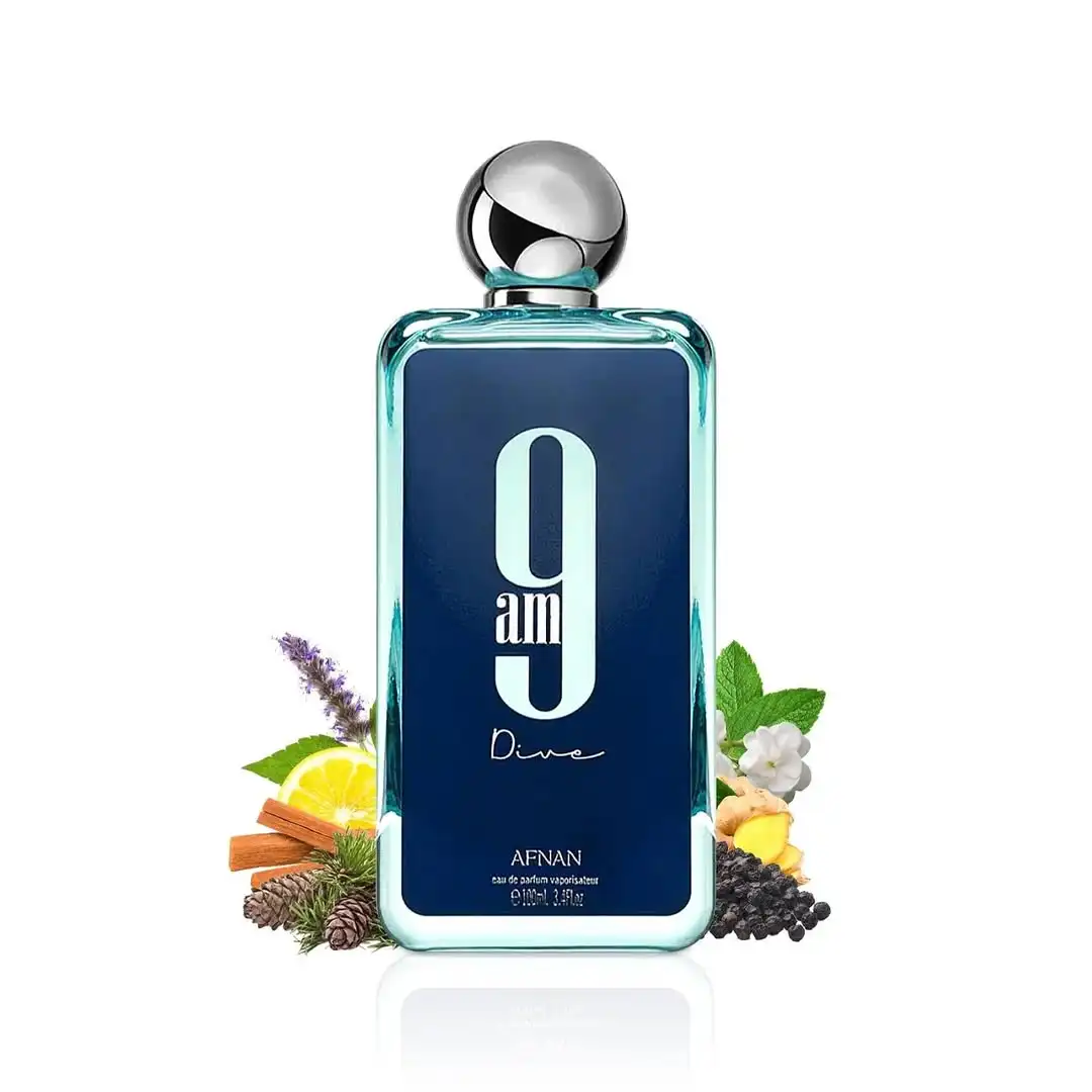 น้ำหอม Afnan 9Am Dive Eau de Parfum ขนาด 100 มล./3.4 ออนซ์ เป็นของขวัญที่สมบูรณ์แบบ (วันวาเลนไทน์, วันฮาโลวีน, วันคริสต์มาส, ของขวัญวันเกิด)