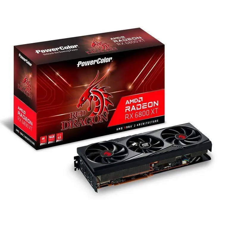 Placa gráfica de vídeo PowerColor Radeon, GPU, GDDR6, 16GB, RX 6800 XT