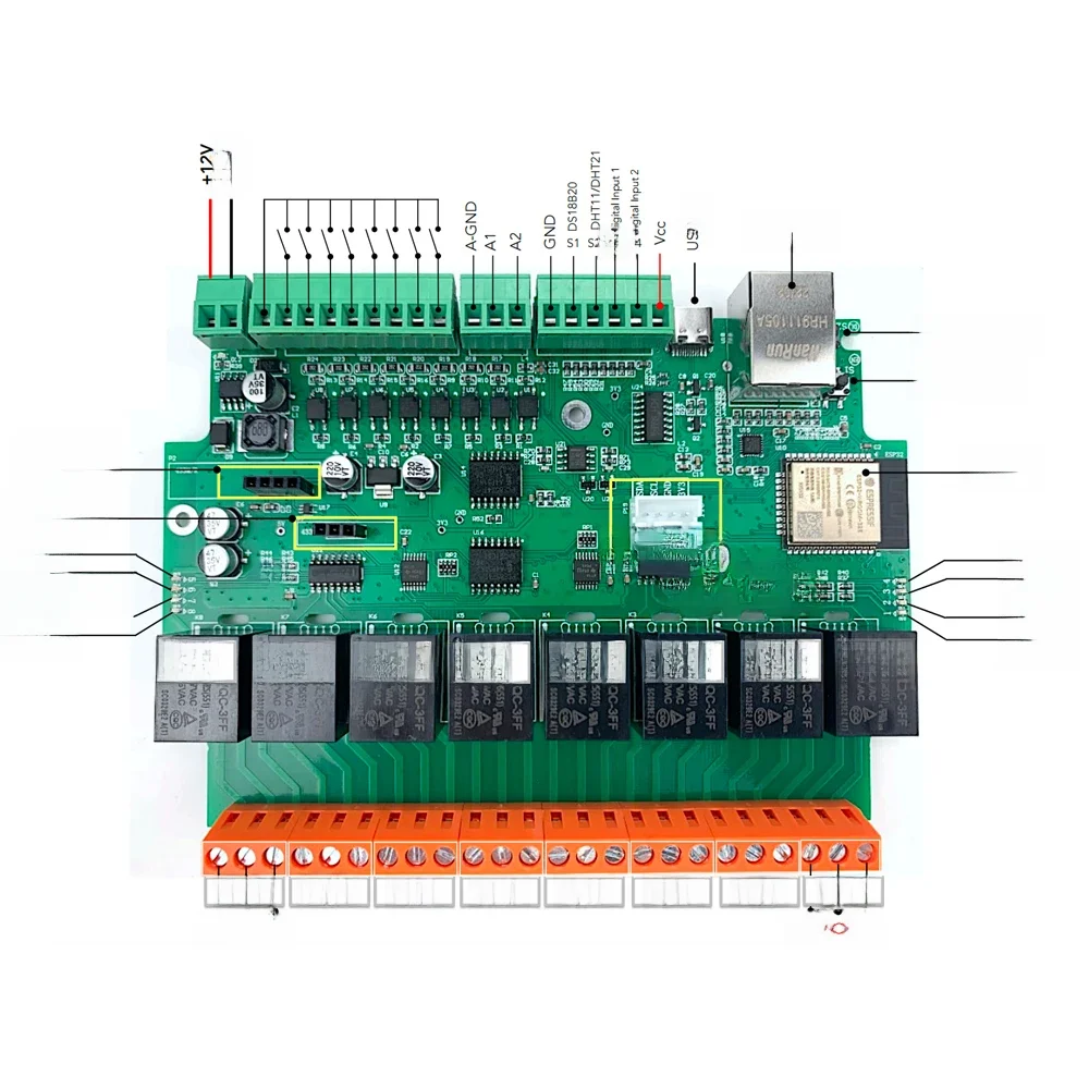 Kincony A8 Smart Home Automation Modul Controller WiFi Ethernet Relais ESP32 RF Fernbedienung Dimmer