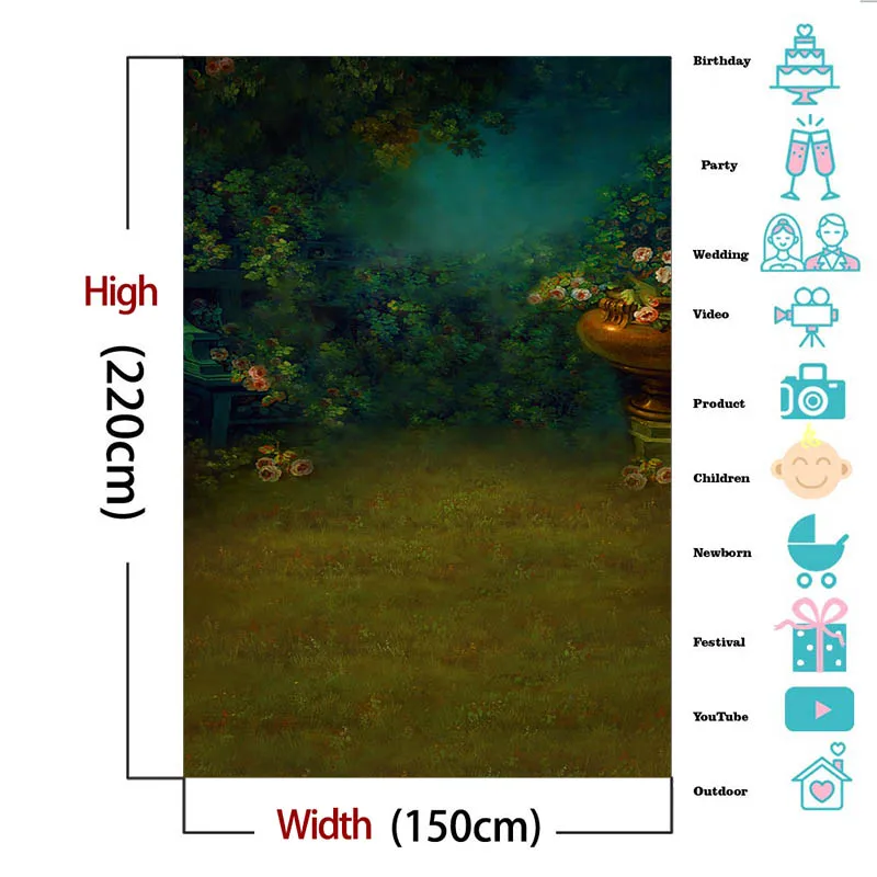 Lukisan Tangan Musim Semi Bunga Fotografi Latar Belakang Bersalin Anak Baru Lahir Potret Pemotretan Latar Belakang Foto Alat Peraga Studio Booth