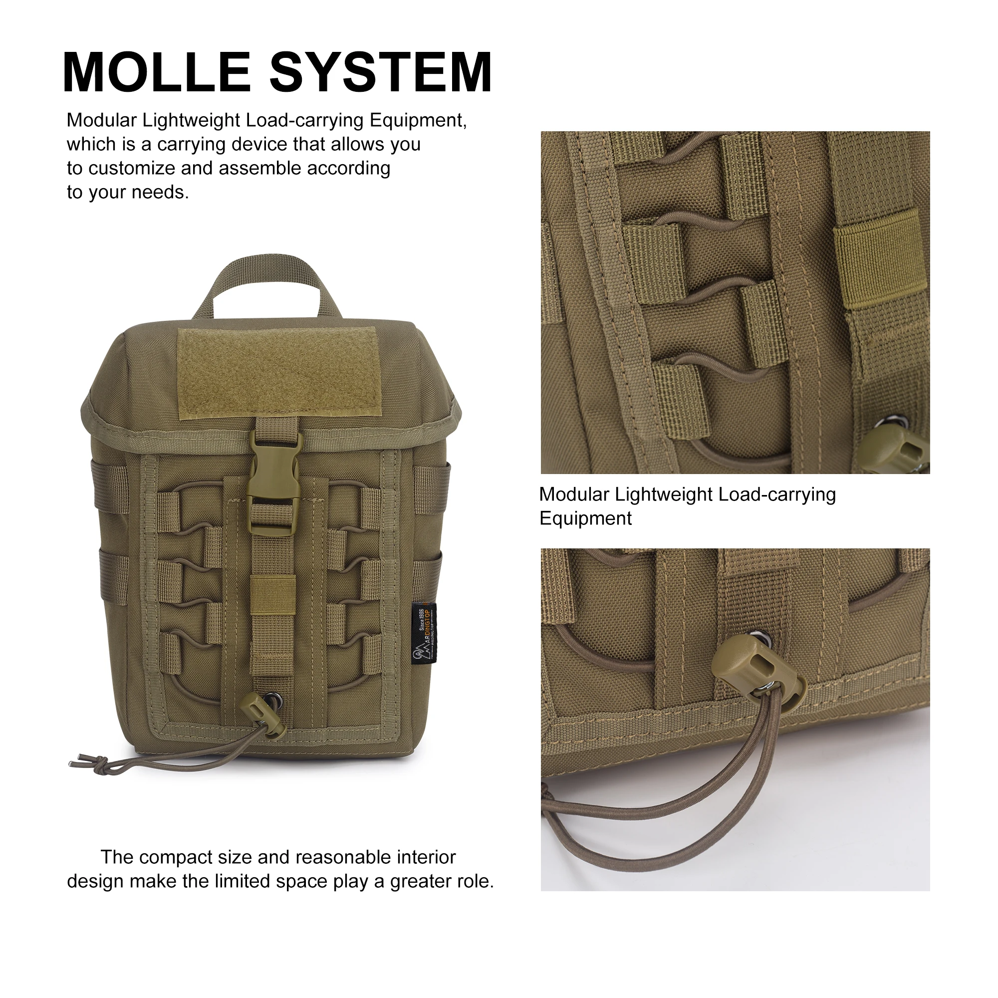 MARDINGTOP-Tactical Tool Pouch com Molle Sistema Webbing, Acessório Prático