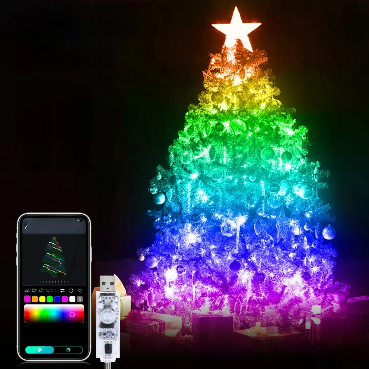 20M 10M 5M LED Festival Lights Fairy String Light Smart Bluetooth Addressable Curtain Lights Garland Festoon Home Party Decor — zdjęcie 2