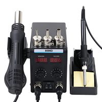 8586D Soldering Station 2 IN 1 Hot Air Gun Solder Station with 2 Digital display,10-Minute Sleep Mode for SMD Rework 220V