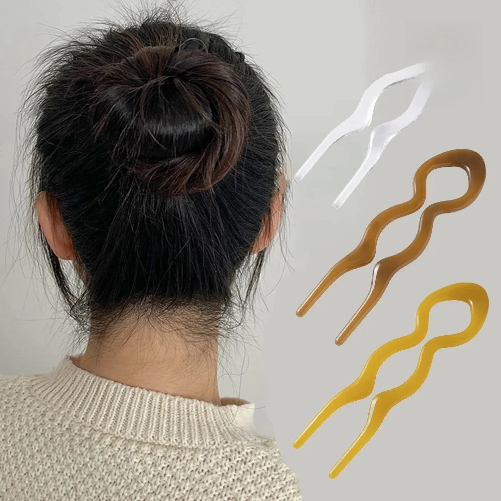 Barrettes rétro pour femmes et filles, nouveau Design, chignon en forme de U, épingles à cheveux, queue de cheval, tête de boulette de viande, accessoires pour cheveux doux