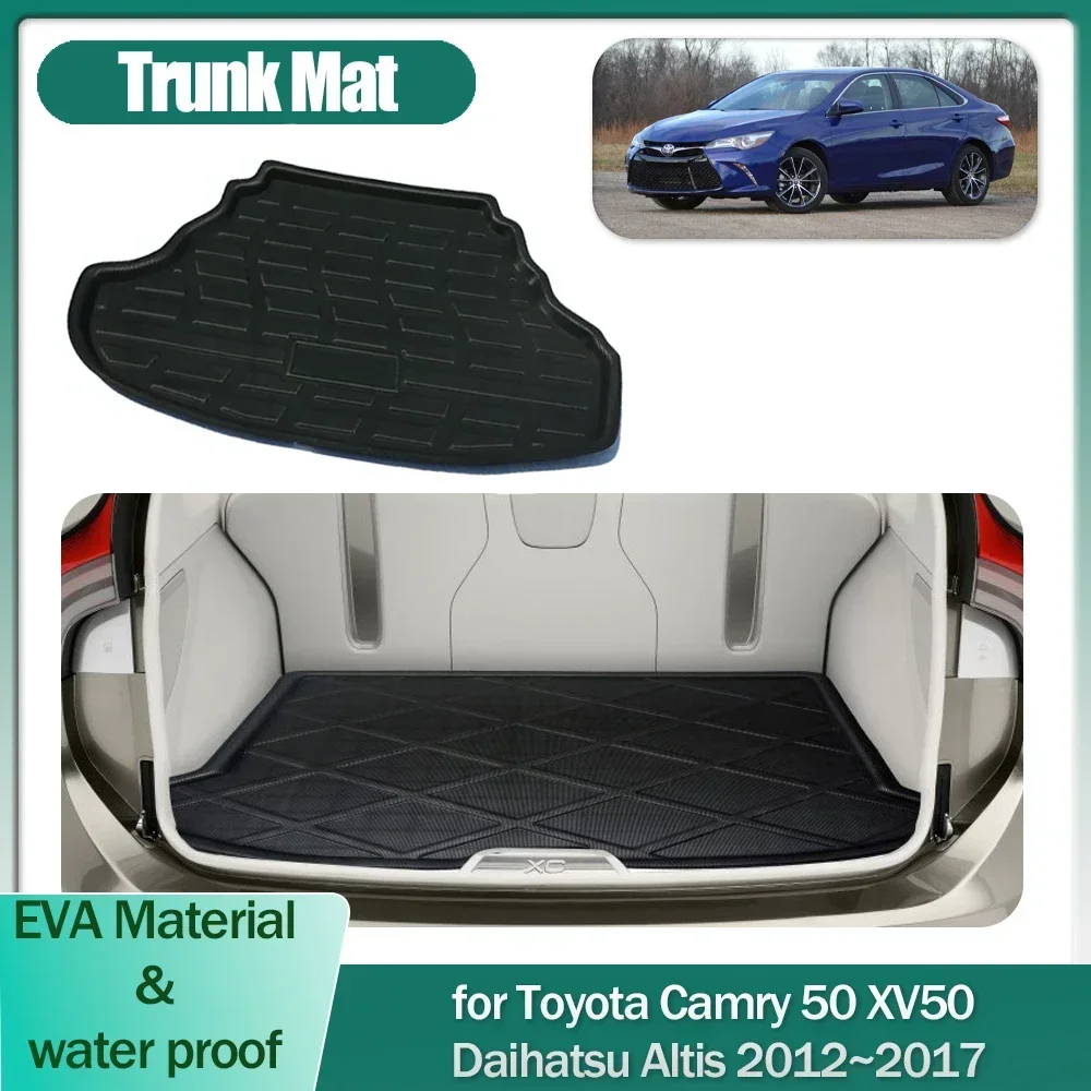 

Коврик для багажника автомобиля для Toyota Camry 50 XV50 Daihatsu Altis 2012 ~ 2017, 2013 2014 2015 2016 коврик-поднос для груза, напольный коврик, водонепроницаемый чехол, аксессуары