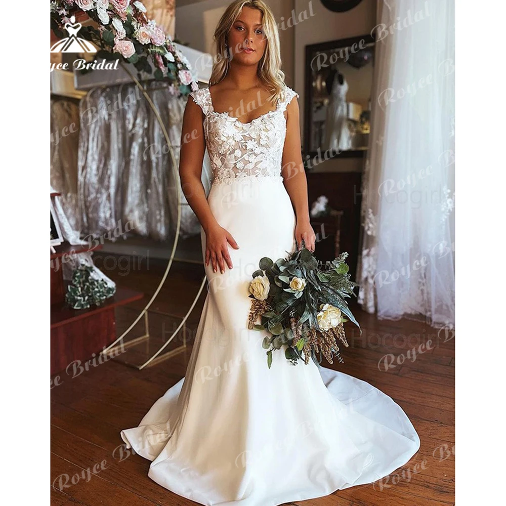 Sexy Schatz-ausschnitt Weg Von Der Schulter Backless Spitze Satin Meerjungfrau Hochzeit Kleid Brautkleider vestidos de novia robe Angepasst