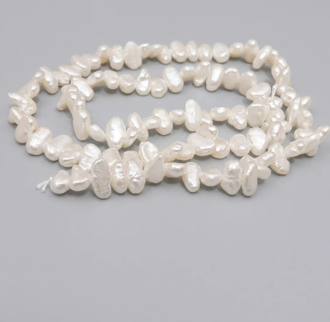 About 98pcs White Natural Freshwater Baroque Pearls, 3-4mm Irregular Loose Beads for Handmade Jewelry Craft