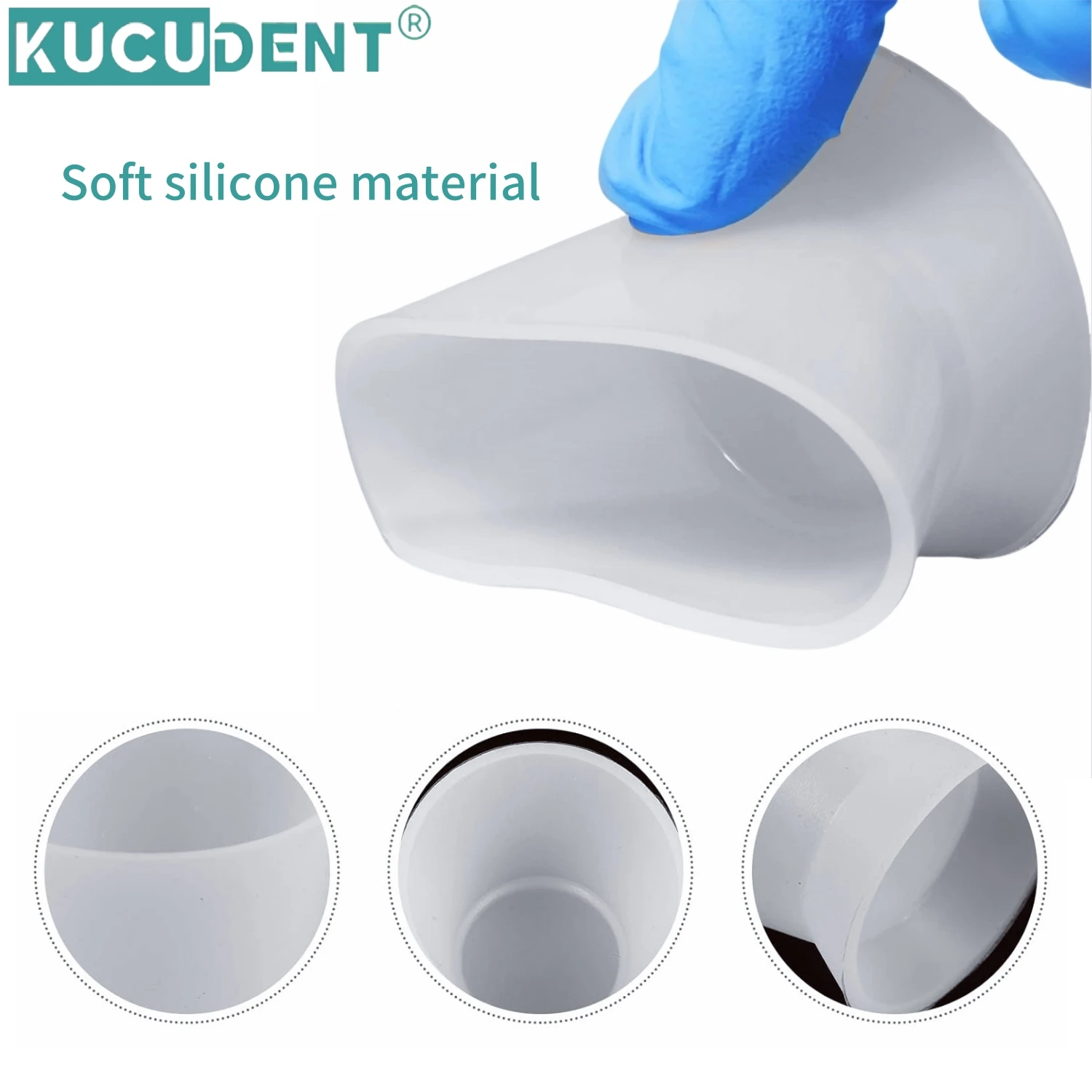 KUCUDENT 4pcs Dental Silicone Mixing Bowl Flexible Self Solidifying Rubber Cup Dappen Dishes Teeth Whitening Laboratory Tool