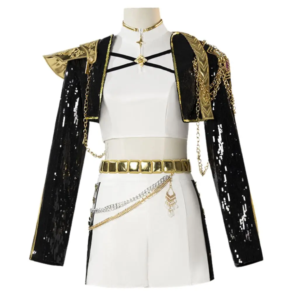 Costume de Cosplay scintillant pour filles, vêtements à paillettes, tenues de scène pour femmes, Costume de Cosplay de fête de carnaval