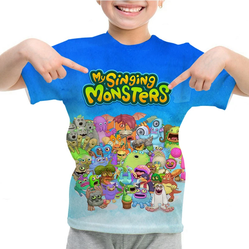 My Singing Monsters 3D Print T-shirt Boys Girls Summer 3D Cartoon Anime T Shirt O-neck Casual Tshirts Short Sleeve Children Tops