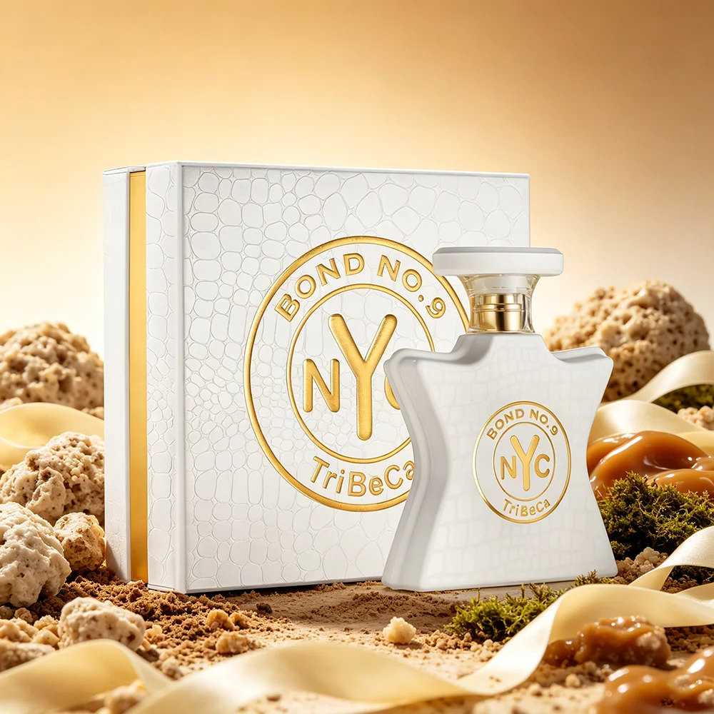 Bond No.9 Tribeca Unisex Eau De Parfum 100ml Gourmand Woody Scent Cacao Hazelnut Jasmine Cedar Caramel Ambroxan Moss Luxury Star Bottle Gift Box for Men Women