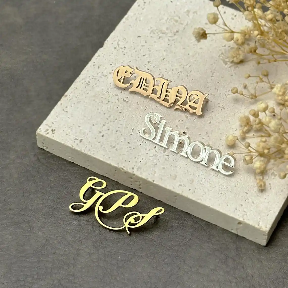 Stainless Steel Personalized Custom Name Brooch Pin Customized Pins Badge Nameplate for Shirt Suit Bag Hat Christmas Gifts