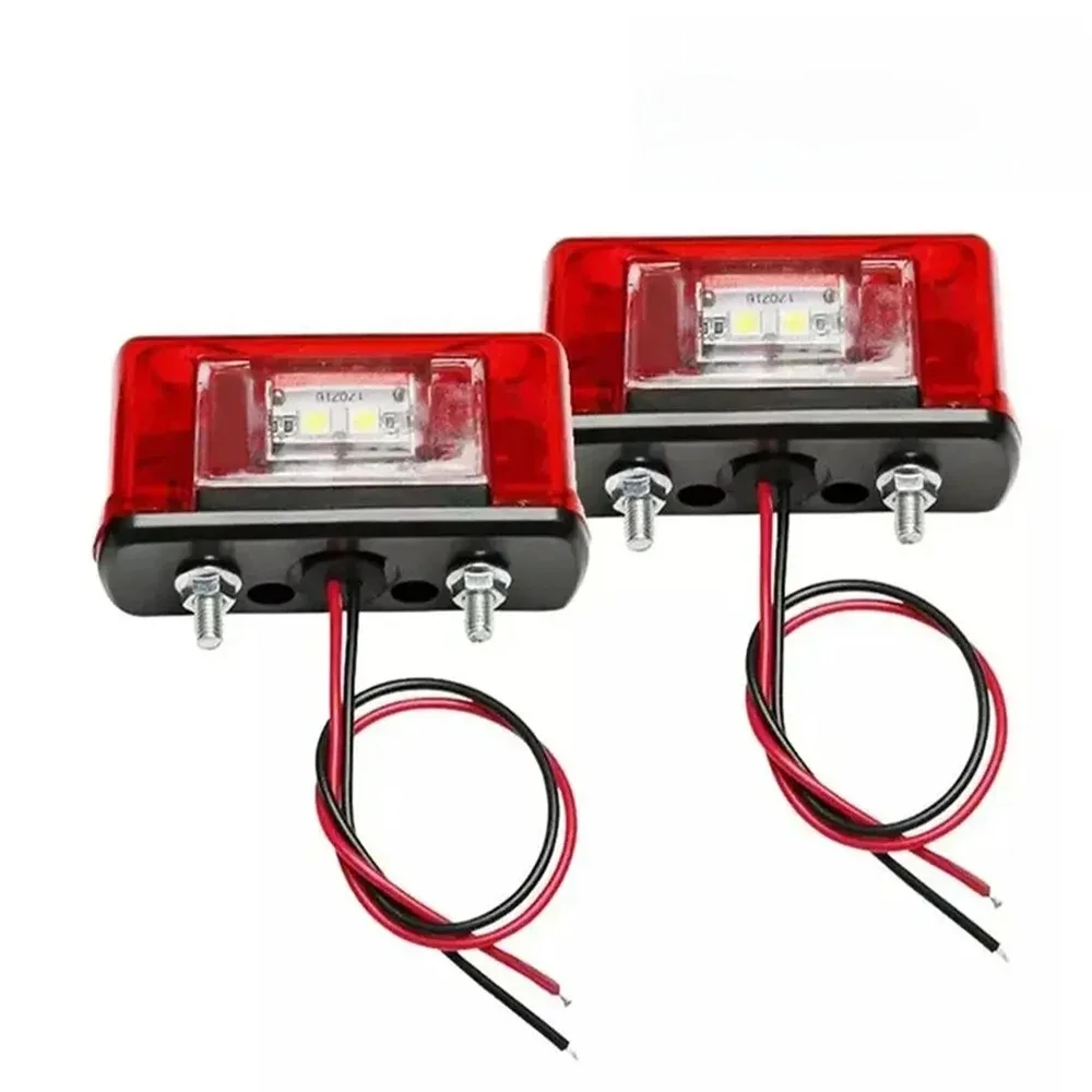 ATVOV 1/2 pièces 12V 24V 4 LED plaque d'immatriculation feu de signalisation arrière universel pour voiture camion remorque camion étanche