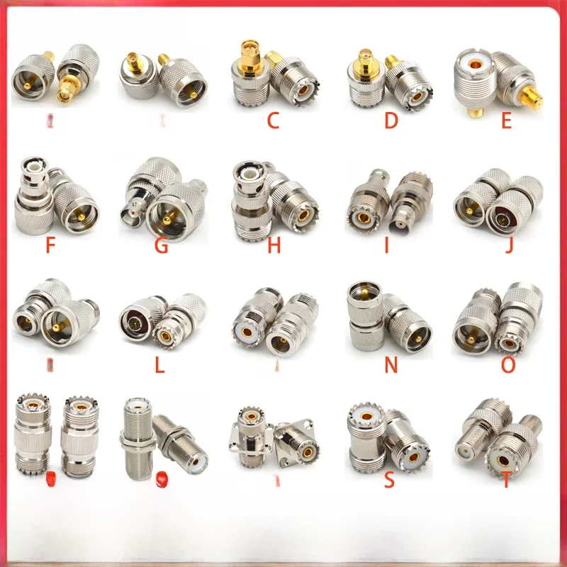 1Pc Adapter UHF do SMA SO239 UHF męski żeński do N BNC PL259 F Q9 Kołnierz Moto Głowica testowa Proste miedziane złącze koncentryczne RF — 2