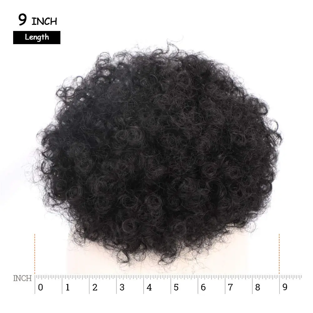 Afro rizado Puff cordón cola de caballo rizado moño pelo sintético 9 pulgadas extensiones postizos Updo pelo para mujeres negras niñas