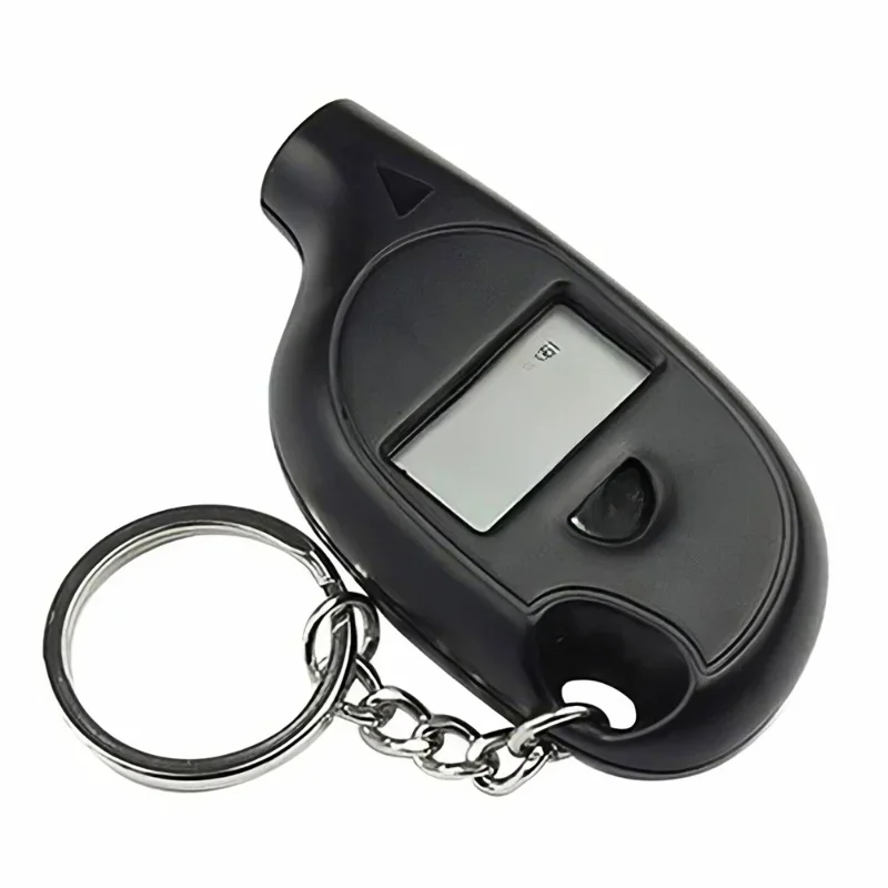 Mini chaveiro estilo portátil medidor de pneu digital display lcd testador pressão ar do carro