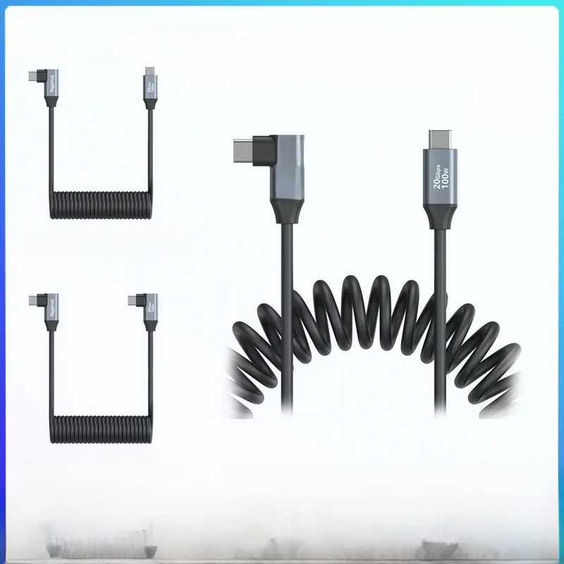 SmallRig USB-C to USB-C Coiled Data Cable Support 20Gbps High Speed Data Transfer and PD 100W Fast Charging for Camera 4793/4792
