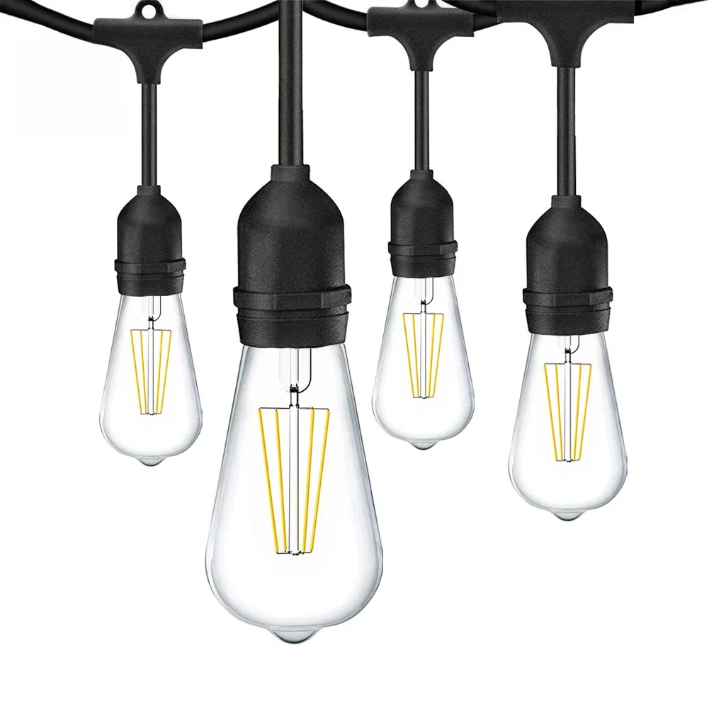 10M 15M Zware Led String Lights E27 ST64 Filament Lamp 4W Fairy Guirlande Opknoping Lichten Patio Festival cafe Bar Industriële Decor - afbeelding 2