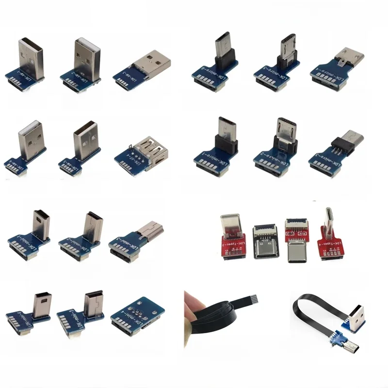 Câble ruban d'extension Mini Micro USB FFC type-c 90 FPV, mince, plat, souple, flexible, charge FPC, moniteur à cardan portatif sans balais