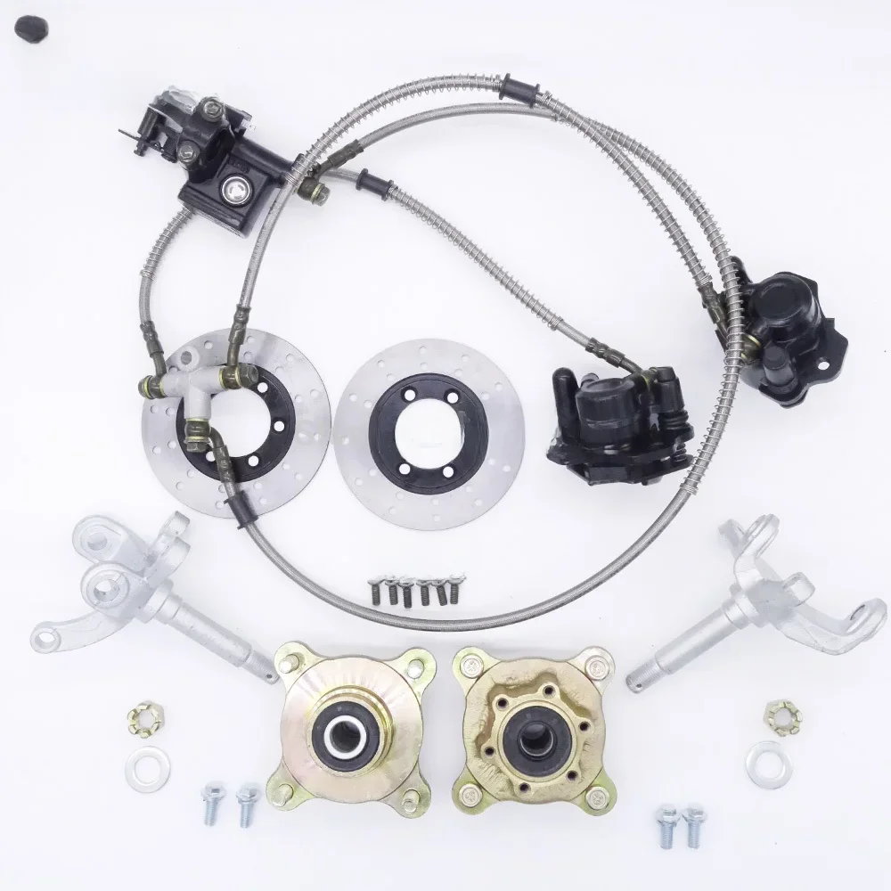 1 zestaw wrzeciona kierownicy Knuckle wrzeciona z uchwytem piasty koła hamulca pasuje do ATV 150cc 200CC 250CC 300CC wózek golfowy Quad części — zdjęcie 2