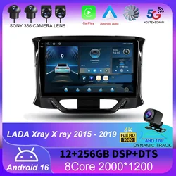 For LADA Xray X ray 2015 - 2019 Carplay Auto 4G+WIFI GPS Car Radio Navigation Multimedia Video Player Stereo BT Android 16