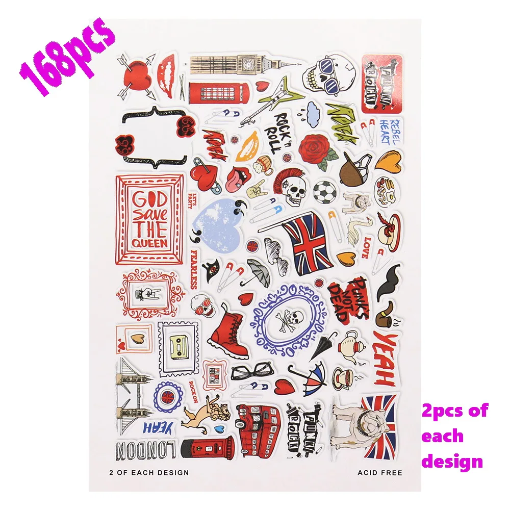 Kreatywna ścieżka 168 sztuk papieru Diecuts kształt efemera upiększeń folia holograficzny projekt Scrapbooking Cardmaking dekoracji