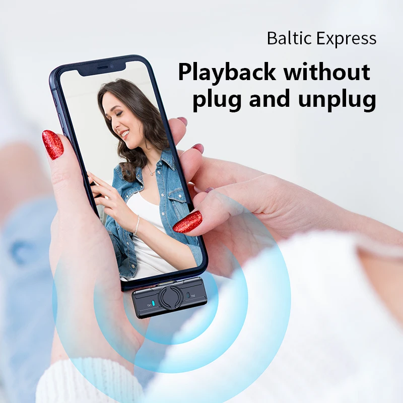 ميكروفون Lavalier لاسلكي محمول من النوع C مع مشبك خلفي مغناطيسي للحد من الضوضاء وميكروفون الراديو #4