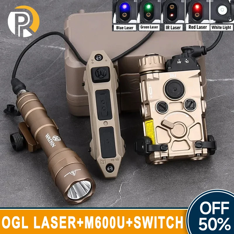 WADSN Tactical OGL Red Green Blue IR Laser Indicator M600U Hunting Scout Light White LED Spotlight Set Rifle Weapon Accessoires