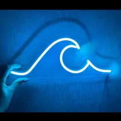 Wave Neon Sign, Room Decor USB Light Sign, Event Light, Birthday Gift, Custom Neon Sign, Home Office Store Wall Decor Night Lamp