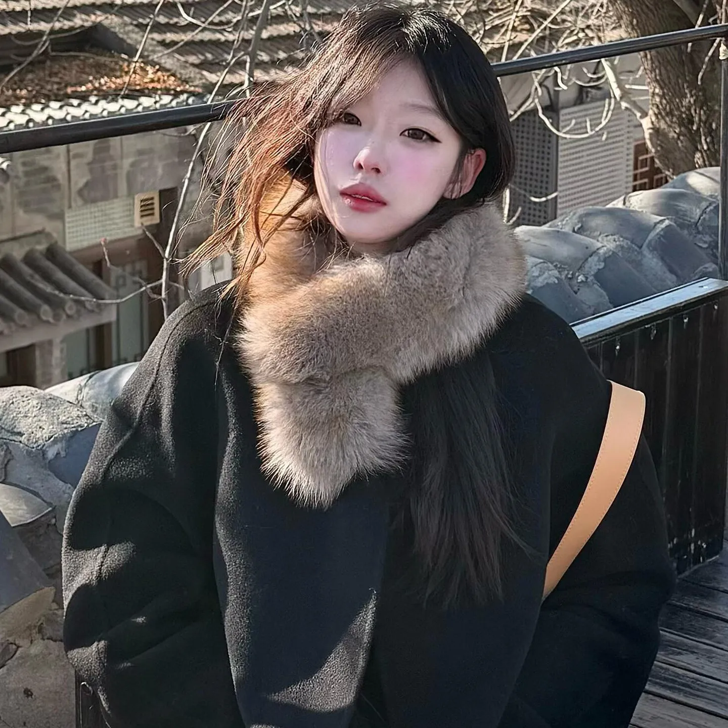 Real Fox Fur Scarf Rex Rabbit Fur Back Luxury Fluffy Neck Warmer Women Winter Genuine Fur Neck Wrap Collar