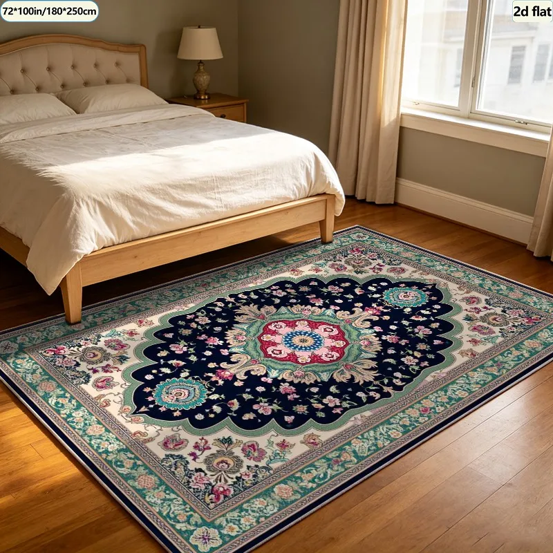 Luxurious Vintage Floral Persian Carpet, Oriental Medal Pattern Carpet, Suitable for Living Room, Bedroom, and Home Interior Decoration