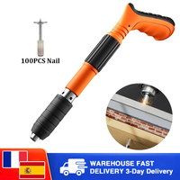 Mini Steel Nail Gun With 100PCS Nail Wall Nail Fastening Tool Air Nailer Machine Adjustable Cement Wall Hand Tool Rivet Tool