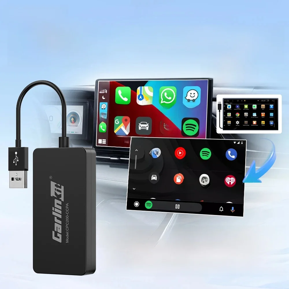 CarlinKit Android Auto USB Dongle Drahtlose CarPlay Adapter Für Android Auto Unterstützung Spotify Waze Karte Telefon Mirrorlink Auto Radio