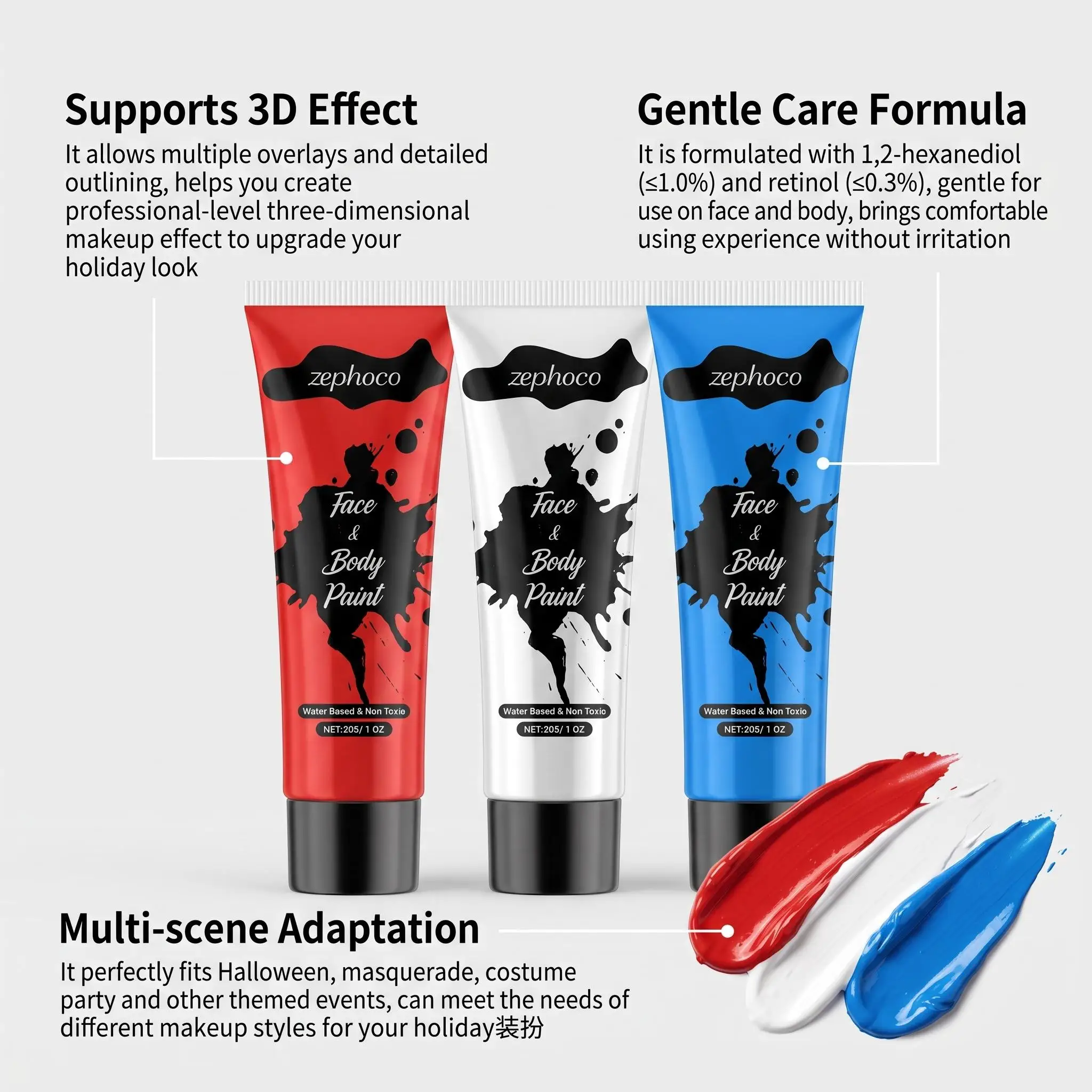 Aliexpress 3 Colors Face Body Paint Set Washable Red White Blue with Brushes Kits Adult Kid Face Painting Kit for Halloween Makeup Special Effects Christmas Cosplay Party Supplies - Aliexpress Deal