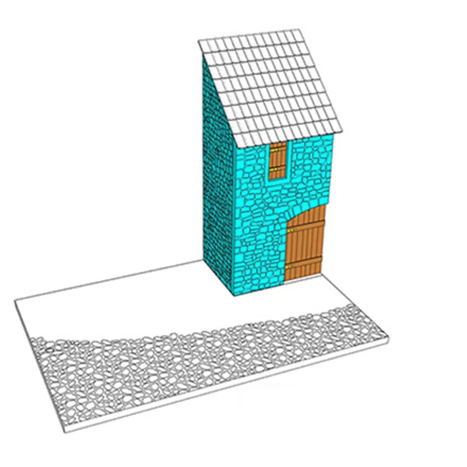 Kit de modelo de construção de espuma de madeira diy em escala 1/35, micro paisagem sem pintura, ornamento inacabado para layout de cenário e arquitetura