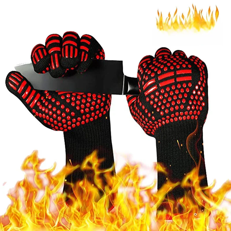 Gants de Barbecue ignifuges, résistants à la chaleur, mitaines de four en Silicone antidérapantes, gants de cuisine pour griller, cuisson de Barbecue, gants pour fumeur