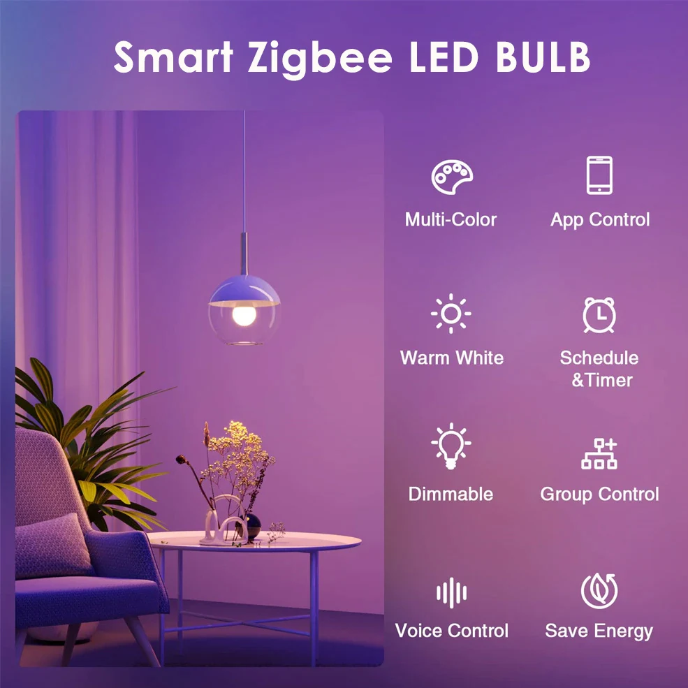 15W 18W E27 Zigbee Smart Glühbirnen RGB E27 Led-lampe AC100-240V Smart Home Zigbee Lampe Funktioniert mit Alexa Google Home Smartthings – Detail 5