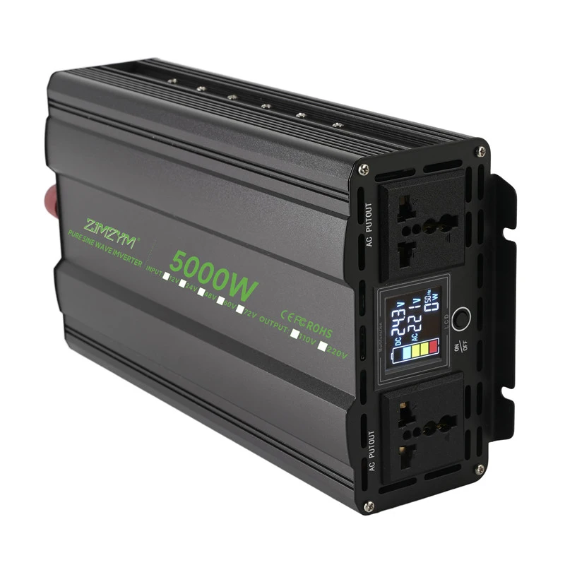 Zuivere Sinus Inverter DC 12V/24V/36V/48V/72V naar AC 220V 50HZ Auto Zonne-energie Converter voor Thuis RV Camping Noodstroomvoorziening 2000W/3000W/4000W/5000W