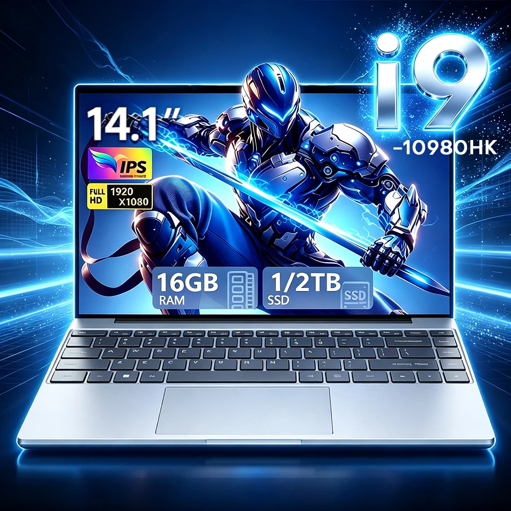 2026 Draagbare i9 PC Laptop Computer Windows 11 Pro Intel Core i9 10980HK 16GB RAM 1TB 2TB Gaming Notebook Dual-Band WiFi Laptops