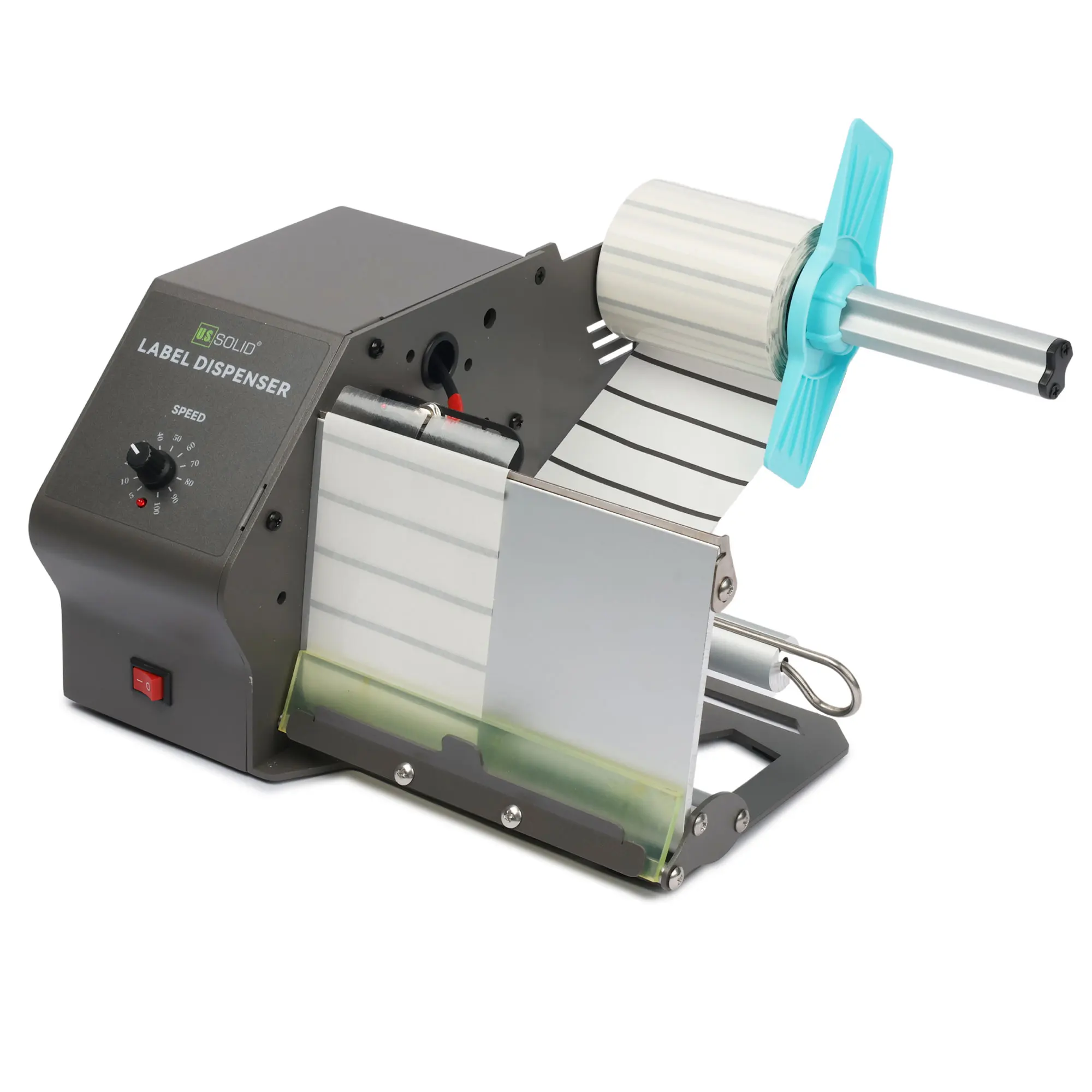 

U.S. Solid Automatic Label Dispenser for Long Clear Opaque Labels Rolls and Fan-fold Labels, Max. Label Width 180mm