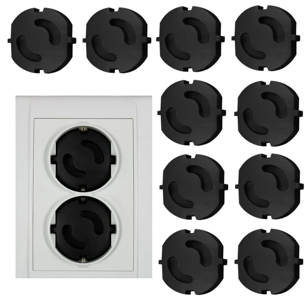 Child Safety EU Type F Socket Cover - Embedded Baby Proof Plug Protector for European Outlets, Non-Rotatable Dust Oil Resistant