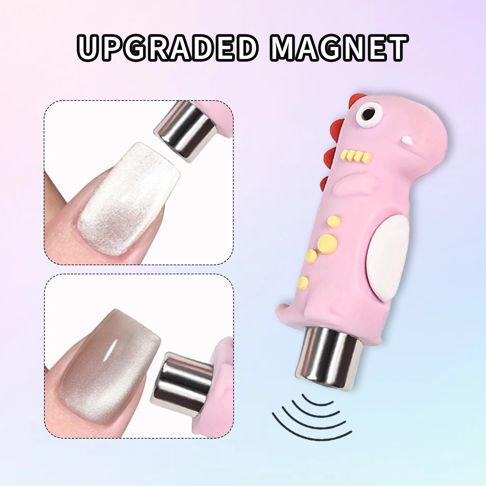 ไดโนเสาร์เล็บแม่เหล็กเครื่องมือ Double-Ended ปากกาแม่เหล็กสําหรับ 3D Cat Eye จิตรกรรมเล็บและเล็บฝรั่งเศส UV Magnetic Stick เล็บ