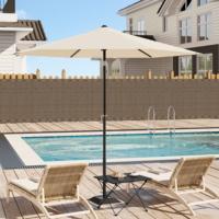 WOLTU Hexagonal Parasol UV-Resistant Beach Balcony Umbrella Waterproof 45° Bendable Crank Sun Protection for Garden Patio