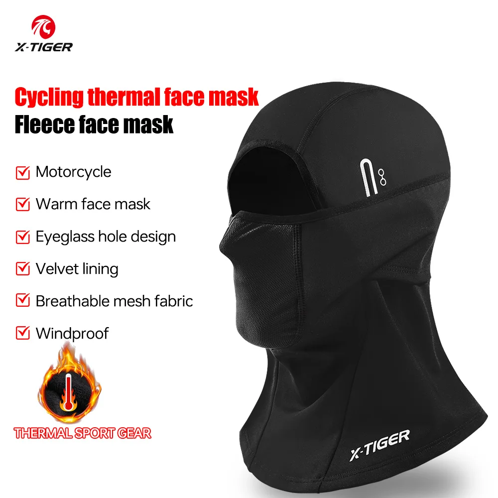 X-TIGER Cycling Balaclava mask full face Winter Hiking Thermal Hooded Balaclava Cycling Sports Head Cover Unisex balaclava mask