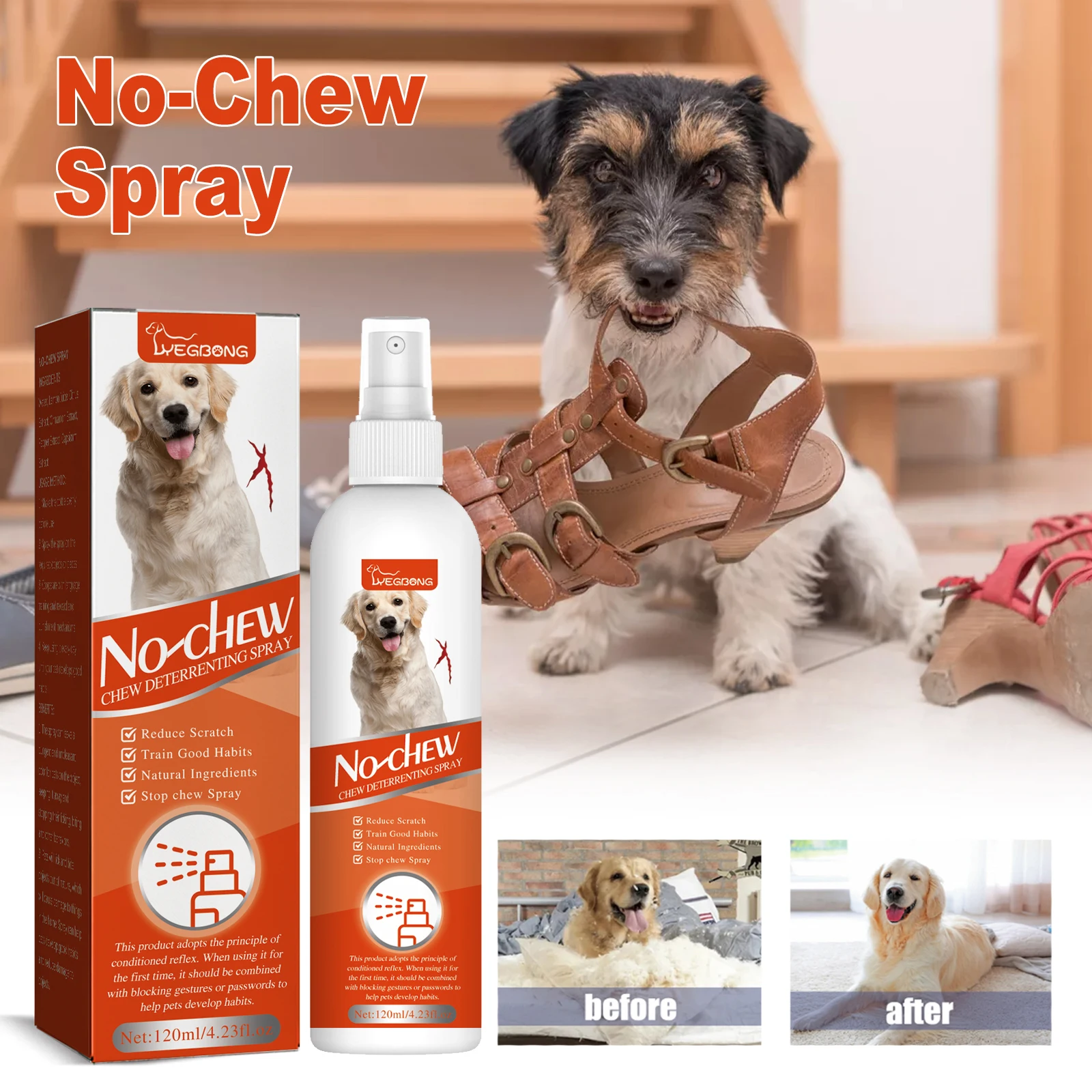 

Pet Anti Chew Spray Prevent Biting Scratching Stop Sofa Chewing Gnawing Corrector Furniture Protect Dog Behavior Training Liquid