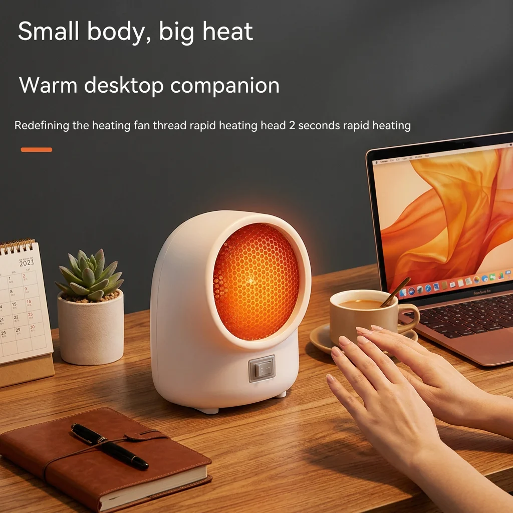 Mini Desktop Electric Space Heater, Energy Saving Portable Tabletop Heater, Compact Small Heating Stove for Dorm Home Office Ind