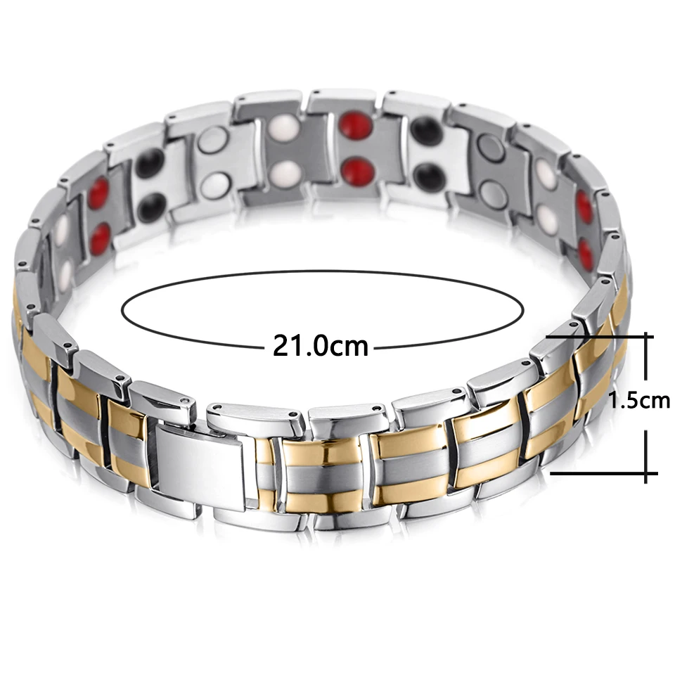 

RainSo Stainless Steel Magnetic Foldable Clasp with 4 Elements Bracelet For Men Party Christams Halloween Jewelry Gifts