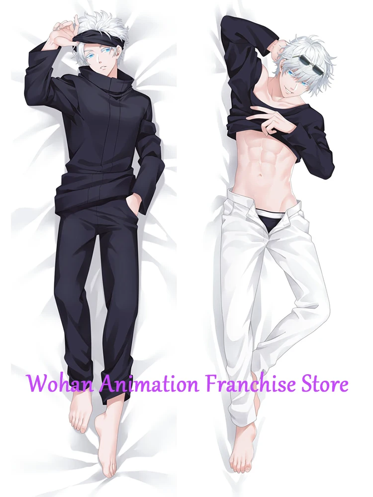 Dakimakura Anime Pillow Cover   Satoru Gojo  Halloween Christmas Decoration Double-sided Print Life-size