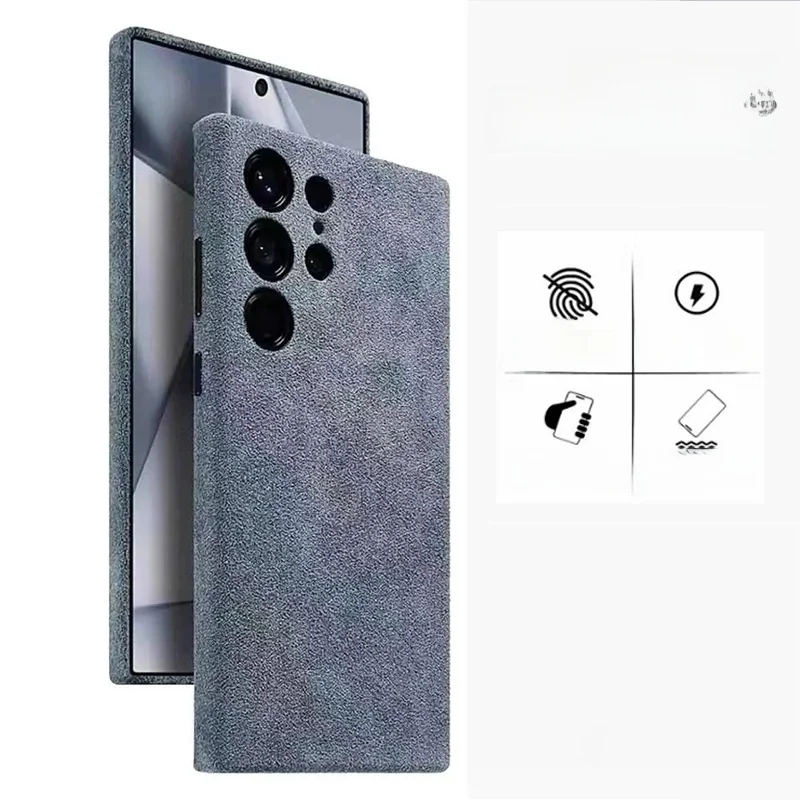 Włoskie etui Alcantara do Samsung Galaxy S26 S25 S24 Ultra Plus + Magnetyczne, luksusowe skórzane etui z Magsafe na tył telefonu S26 — zdjęcie produktu 7