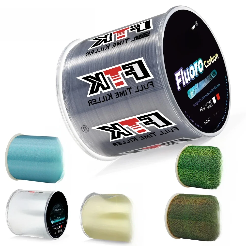 Żyłka wędkarska FTK Powłoka z włókna węglowego Żyłka fluorowęglowa 300M/500M 0,14-0,5mm 4,13-34,32LB Akcesoria do noszenia Japonia — zdjęcie 2
